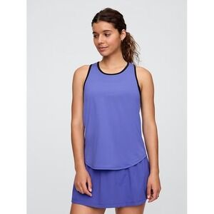 GapFit‎ Tank Top Women's Large Blue Brushed Jersey Ringer Racerback Activewear